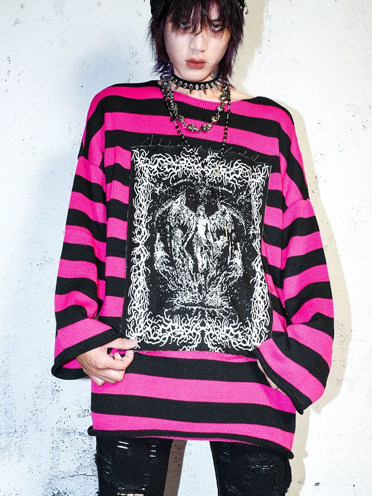 BIZZCUT Subculture Punk Main Striped Sweater