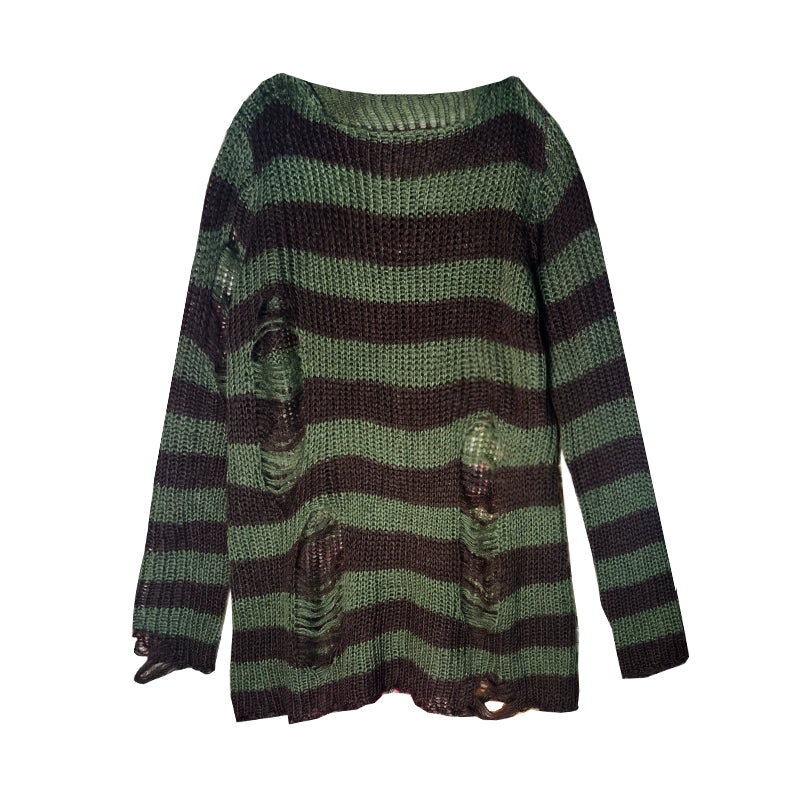 BIZZCUT Wasteland Style Forest Witch Ripped Long Sweater
